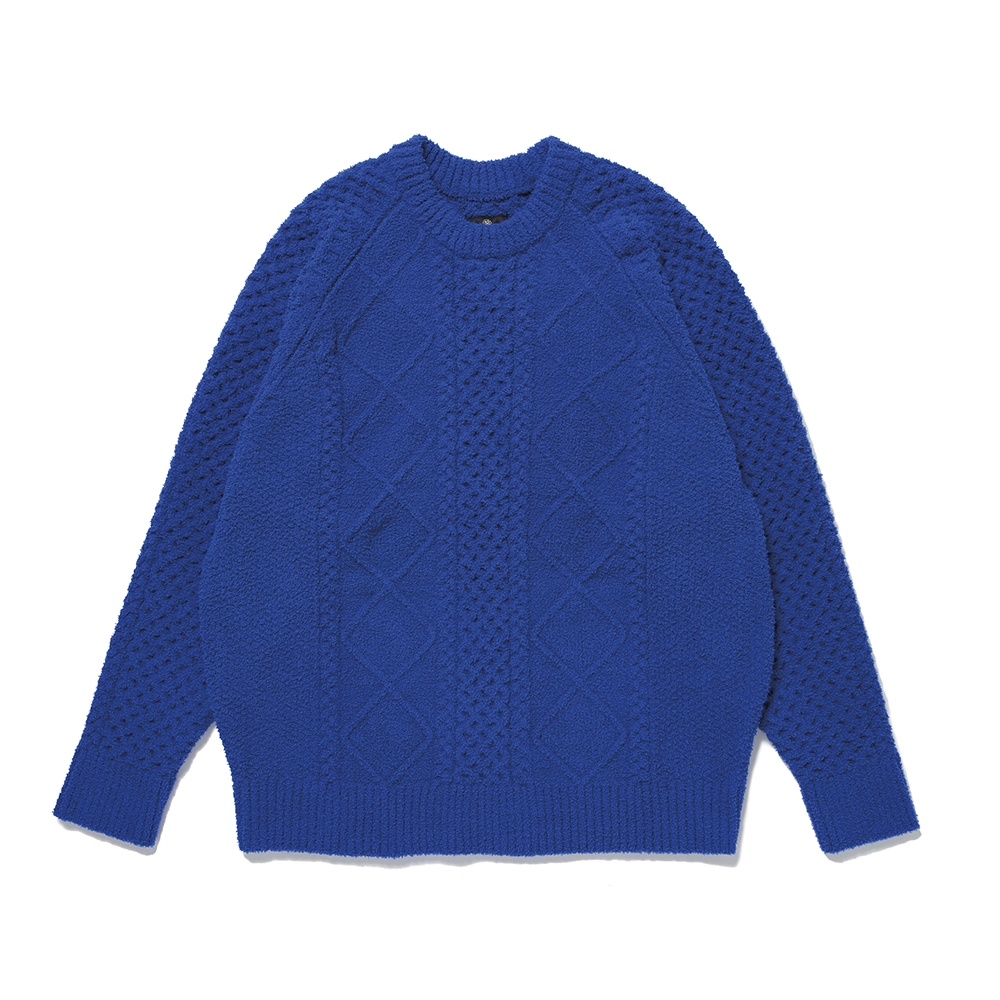 SHAGGY YARN FISHER KNIT