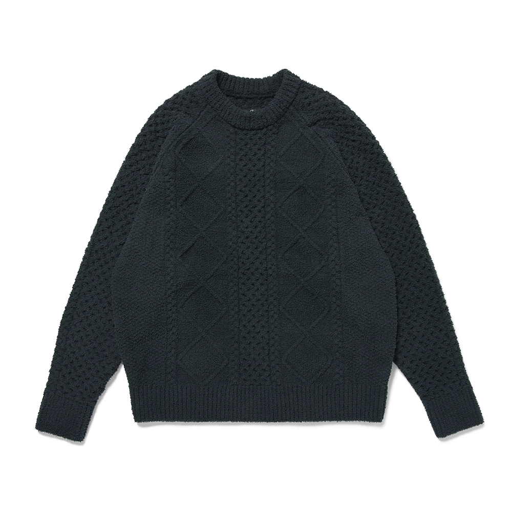 SHAGGY YARN FISHER KNIT