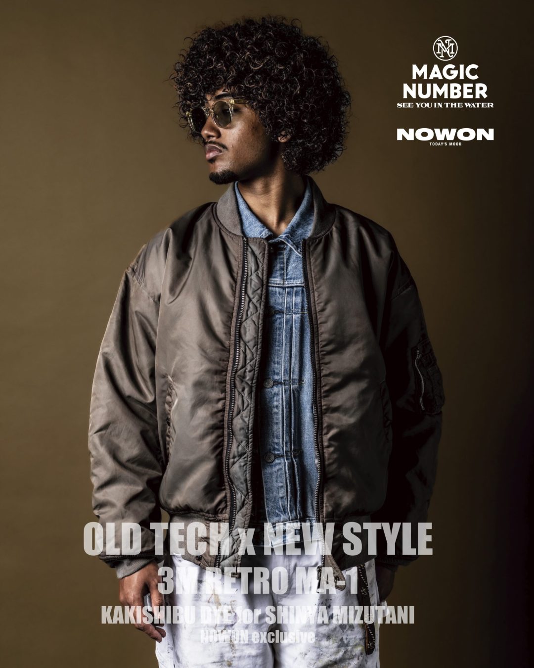 RETRO 90sを表現したMA-1に、柿渋染職人 水谷真也による ”自然の