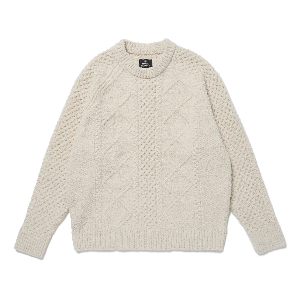 SHAGGY YARN FISHER KNIT