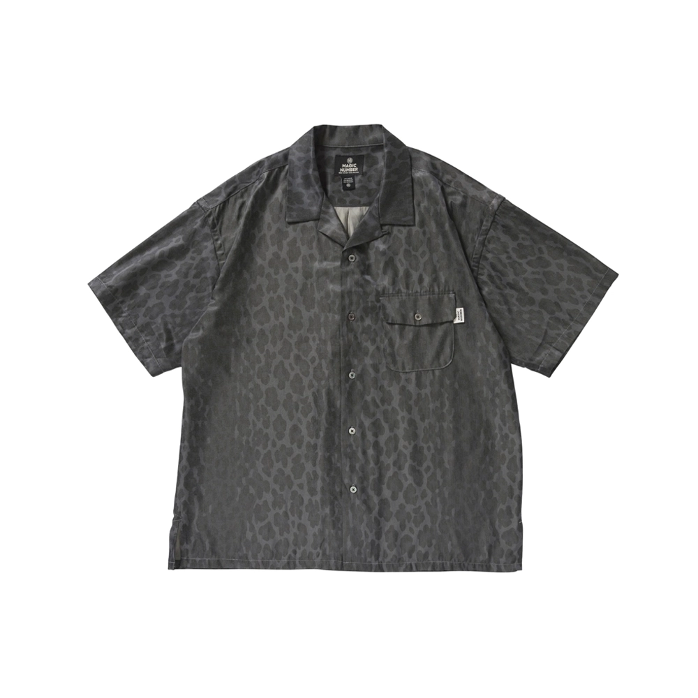 RAYON TWILL LEOPARD OPEN CALLOR SHIRT