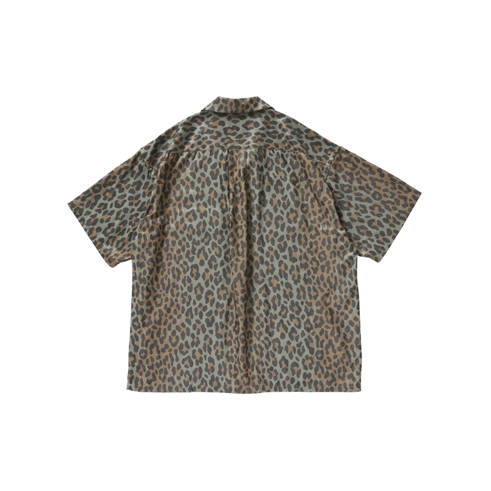 RAYON TWILL LEOPARD OPEN CALLOR SHIRT
