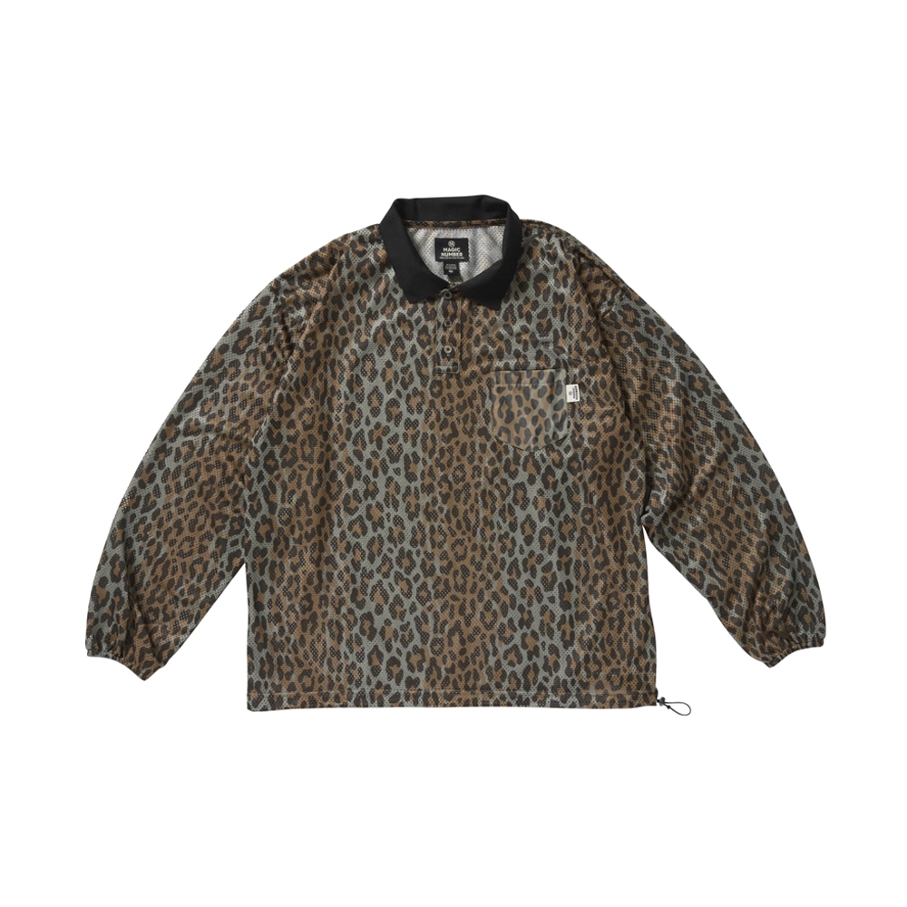 MESH LEOPARD POLO-SHIRT